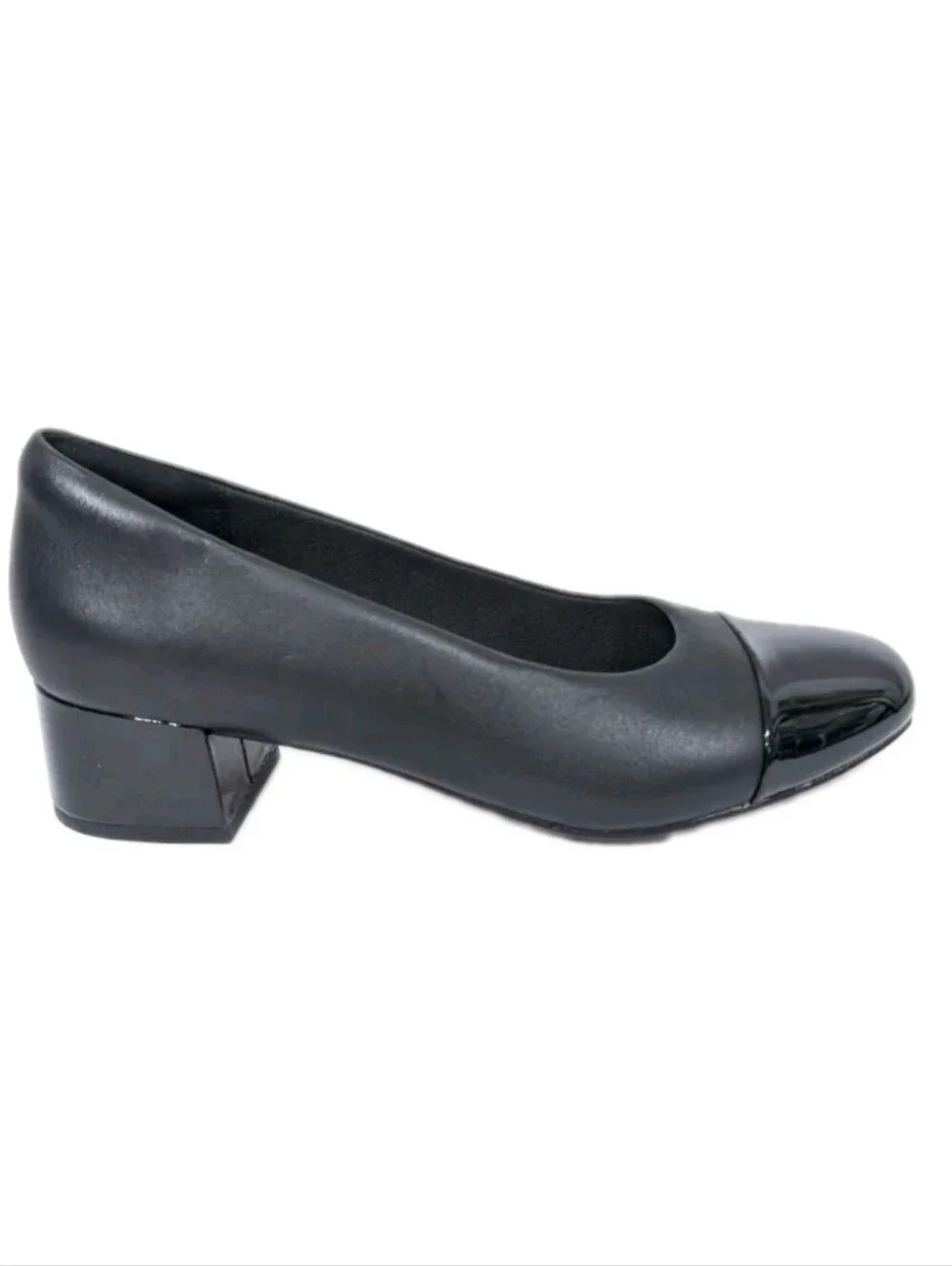 Clarks Iridessa May Cap Toe Pumps sz 8 Women Black Leather Heels Classic fashion